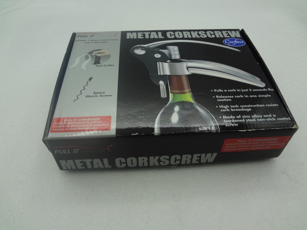 Crofton Metal Corkscrew Kit Includes Foil Cutter & Spare Worm Screw
