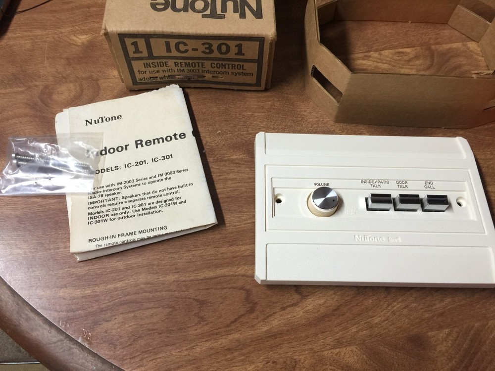 Nutone IC-301 Indoor Remote Control Intercom Speaker IM3003 IMA3003 im3303