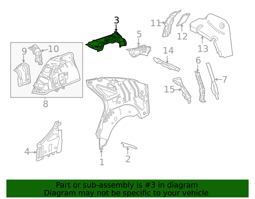 Genuine GM Passenger Side Rear Window Panel Extension 20864228