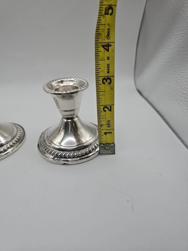Vintage Sterling Silver Weighted Candlestick Holders