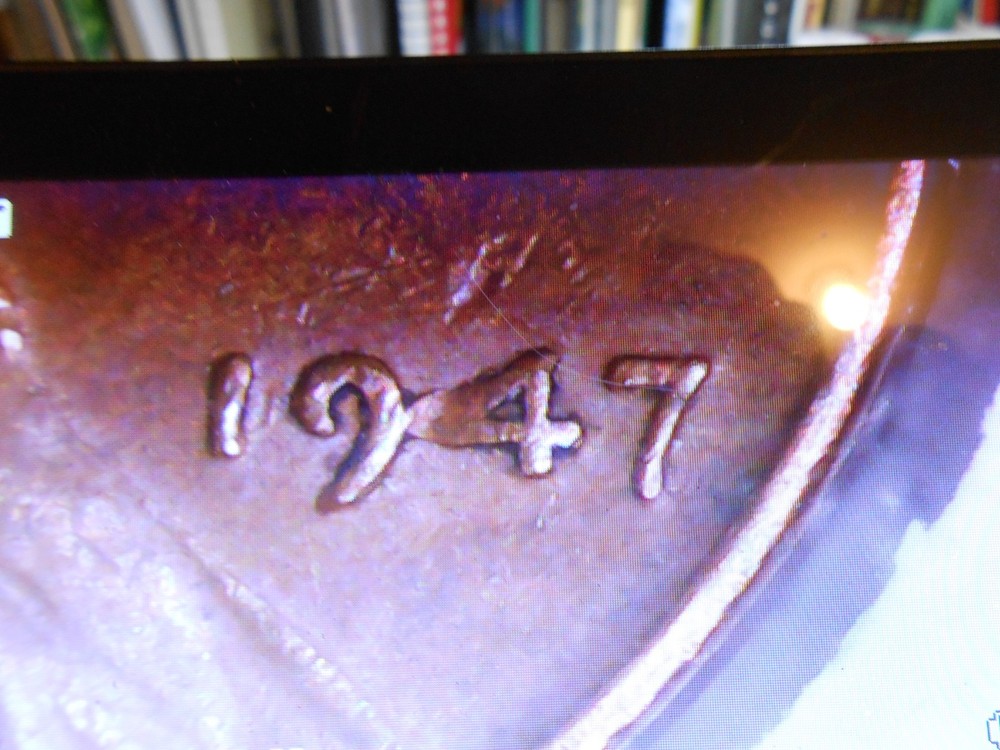 1947 Lincoln cent with errors