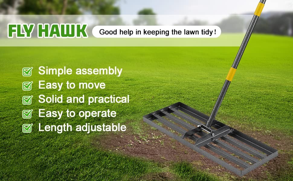 Lawn Leveling Rake | Levelawn Tool | Level Soil or Dirt Ground Surfaces Easil...