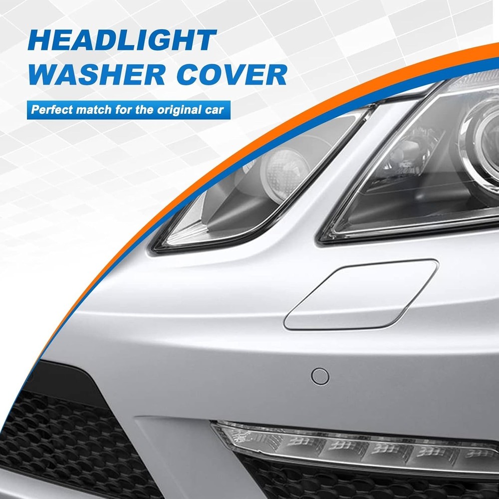 Front Bumper Headlight Washer Nozzle Cover Cap F Color: Black Left driver side