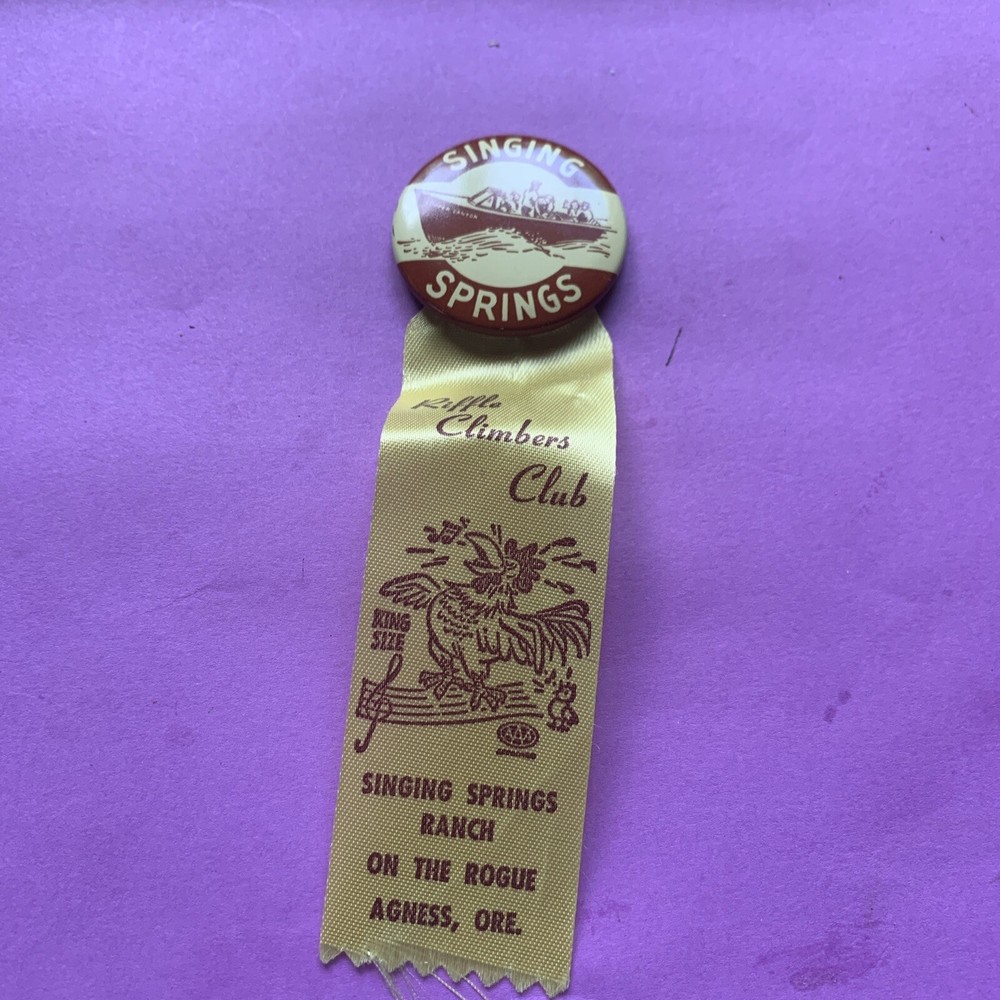 Singing Springs Oregon Pinback Button Snd Ribbon