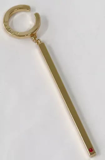 ツキノエンタメ SolidS イヤーカフ 真鍮 ガラスストーン 6.4cm