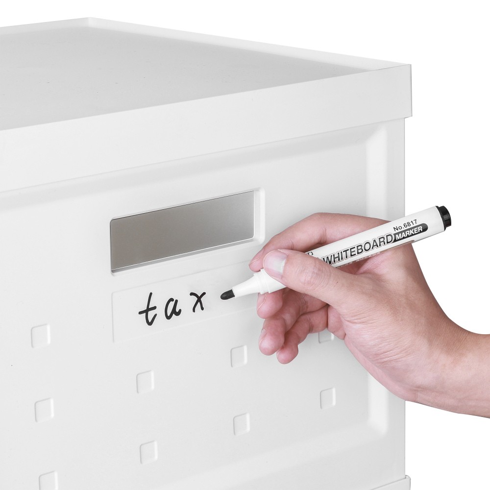 Set of 2 Stackable Rolling Storage File Boxes,Portable Office/Home Organizer