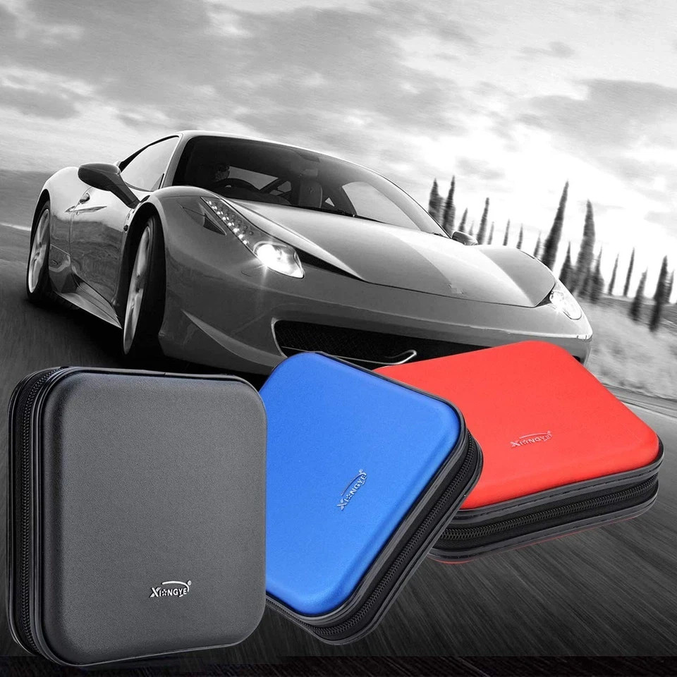 32 Capacity CD/DVD Wallet, Hard Shell Case, Portable Disk Storage for Car, Red