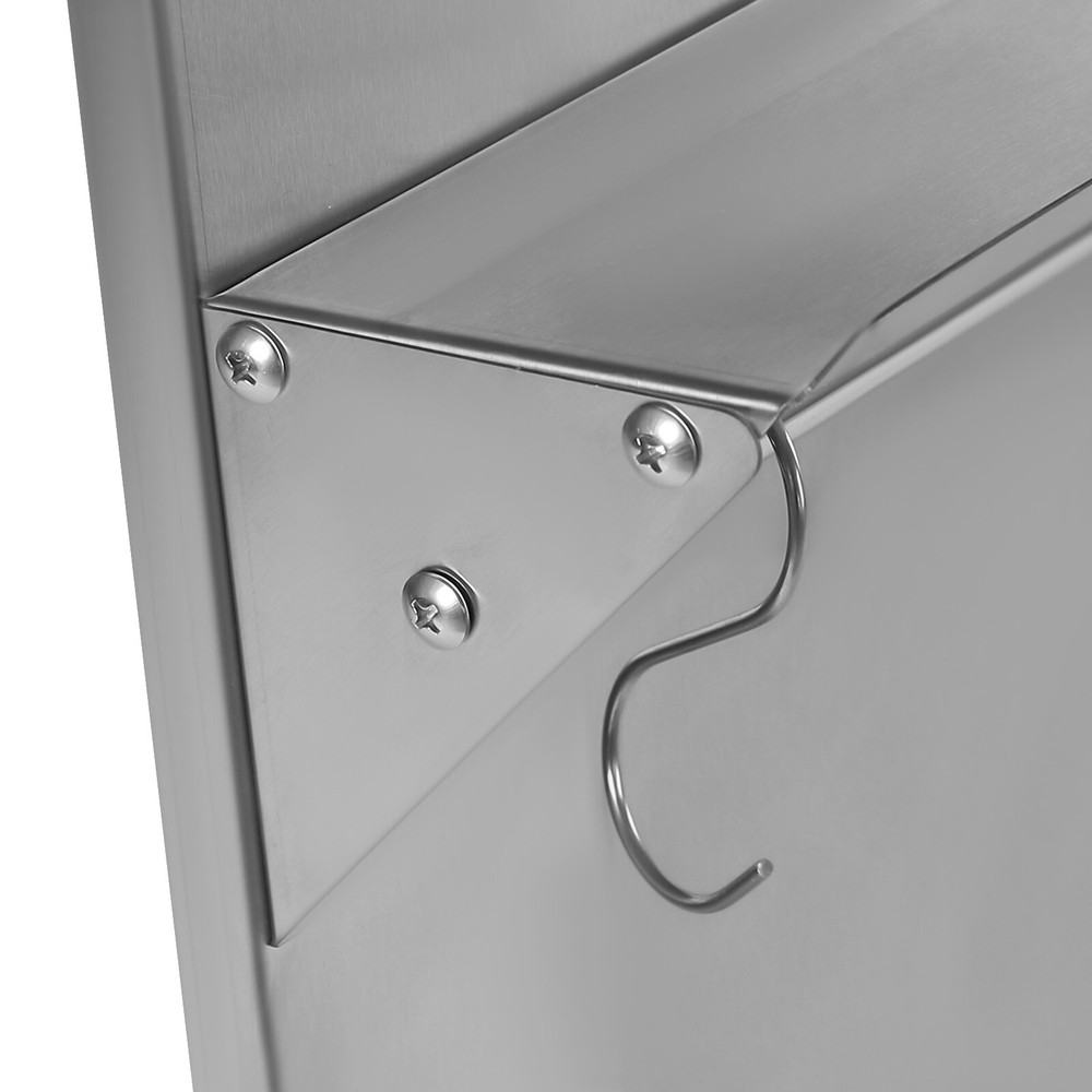 Range Backsplash Stainless Range Hood Wall Shield Splash Plate w/ Storage Shelf
