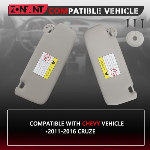 Left Driver & Right Passenger Side Sun Visor Compatible Grey Left & Grey Right