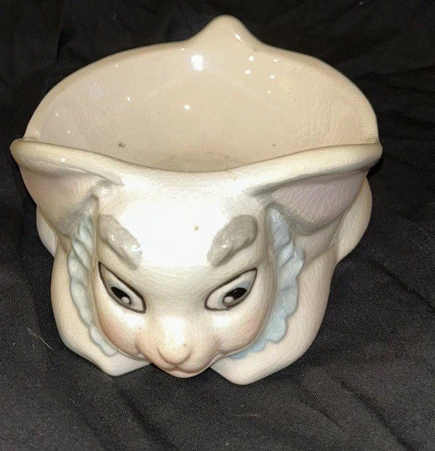 Vintage Easter Bunny Rabbit Bowl & Mug Candy Dish Decorative Glazed Ceramic EUC