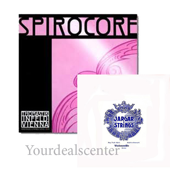 YDC Cello Strings  Set 4/4 Spirocore SILVER G,C -Jargar A,D Medium