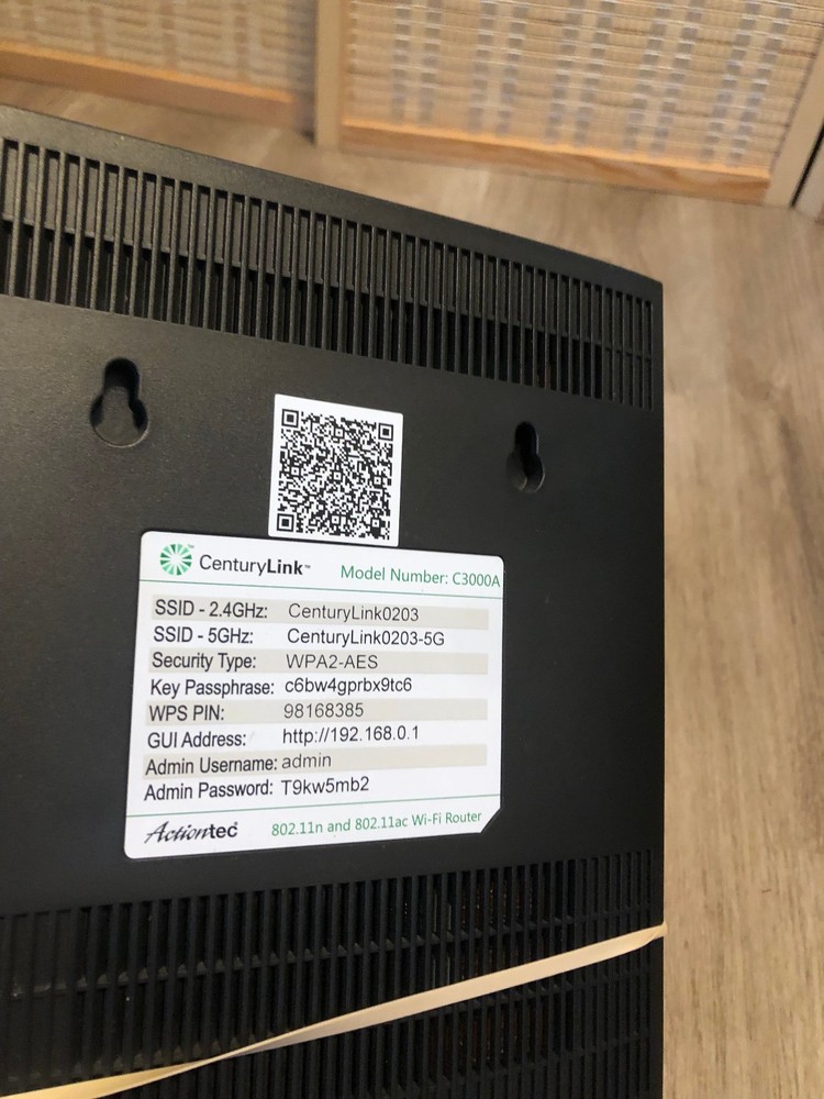 CenturyLink C3000A Modem Router Combo – Tested – Includes AC Power TESTED