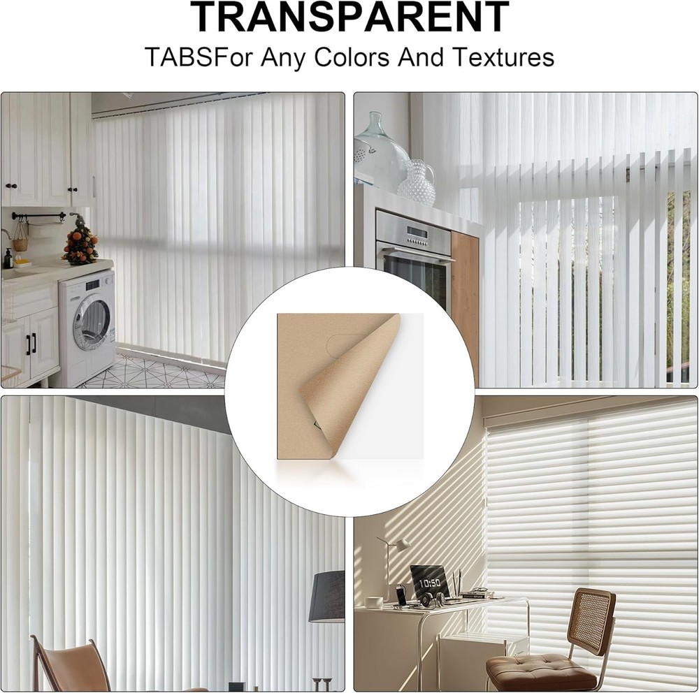 60 Pcs Vertical Blind Repair Tabs, Clear Large, Tabs