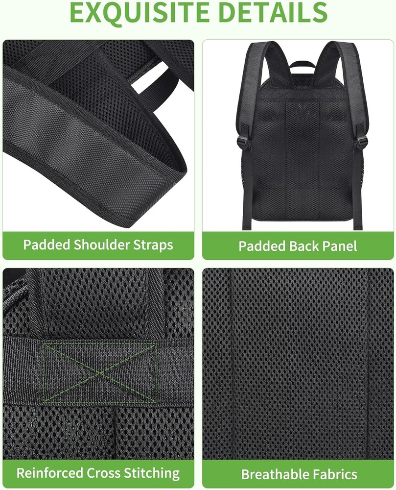 MAY TREE Mesh Backpack Heavy Duty Big Bag Large Capacity Large, Black