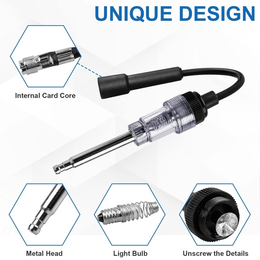 2PCS Inline Spark Plug Testers, Small Armature Diagnostic Detector Tool, Igni...