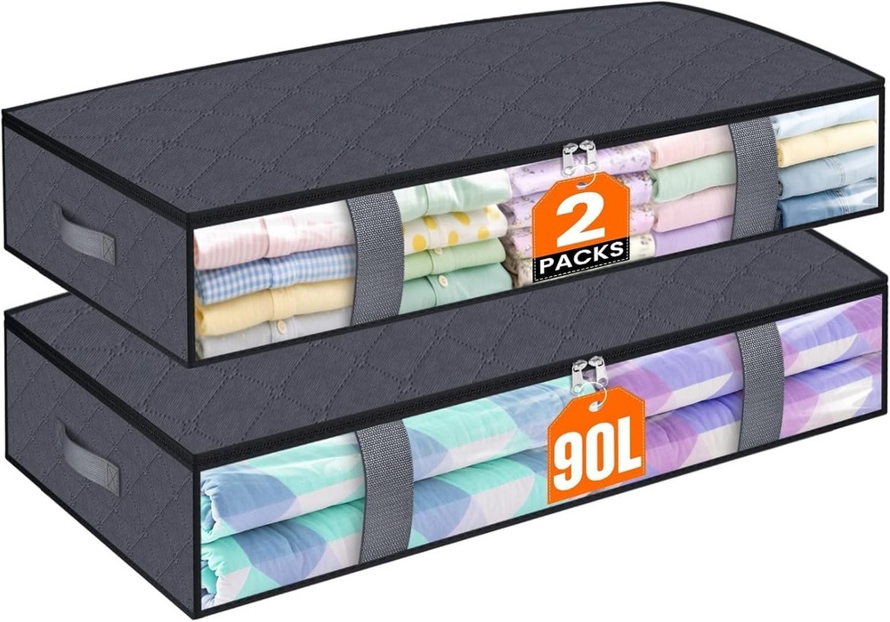 Under Bed Storage Containers 4 Pack Blanket Storage Bags Collapsible Storage