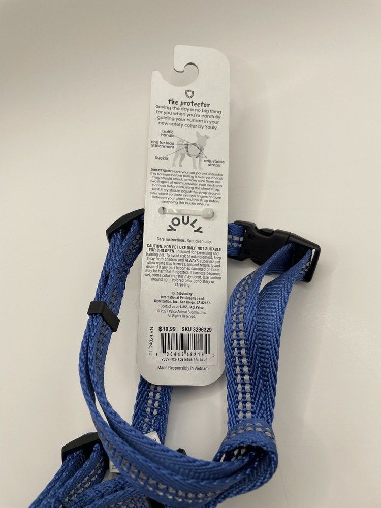 Youly New Small Blue Reflective Harness