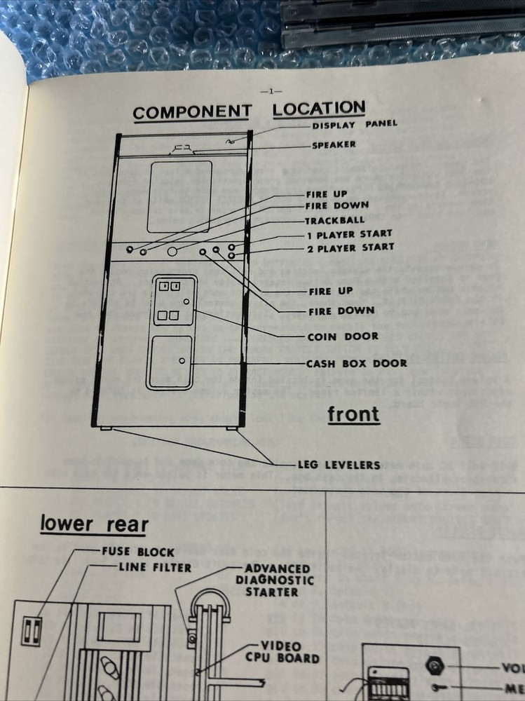 original w/schematics vintage  SLITHER GDI   arcade video game manual