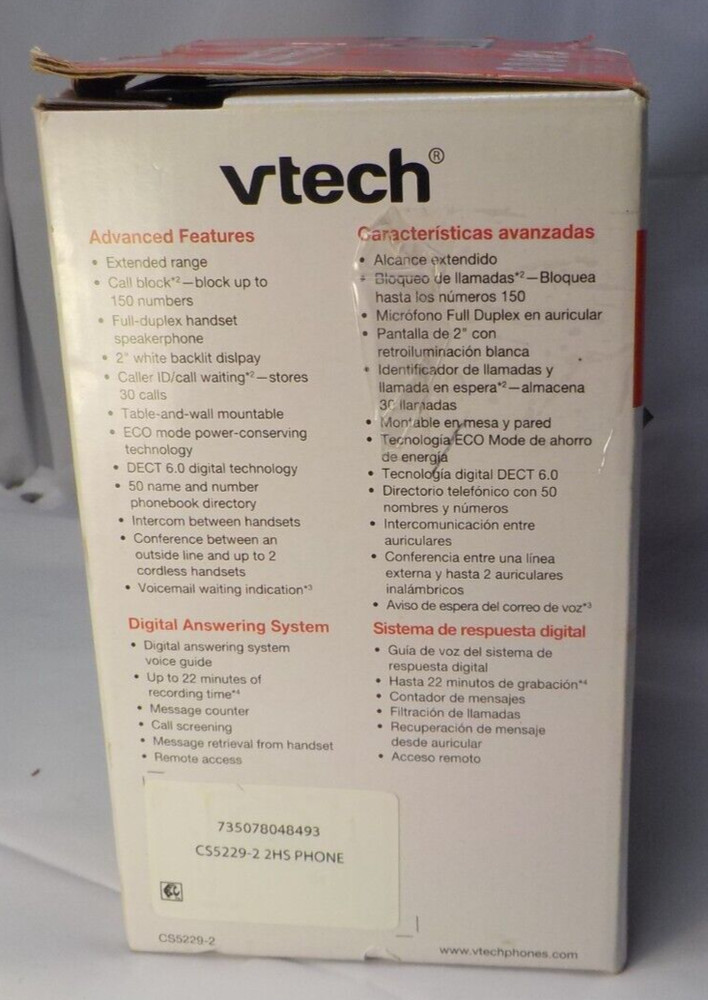 Vtech CS5229-2 2 Handset Cordless Digital Answering System