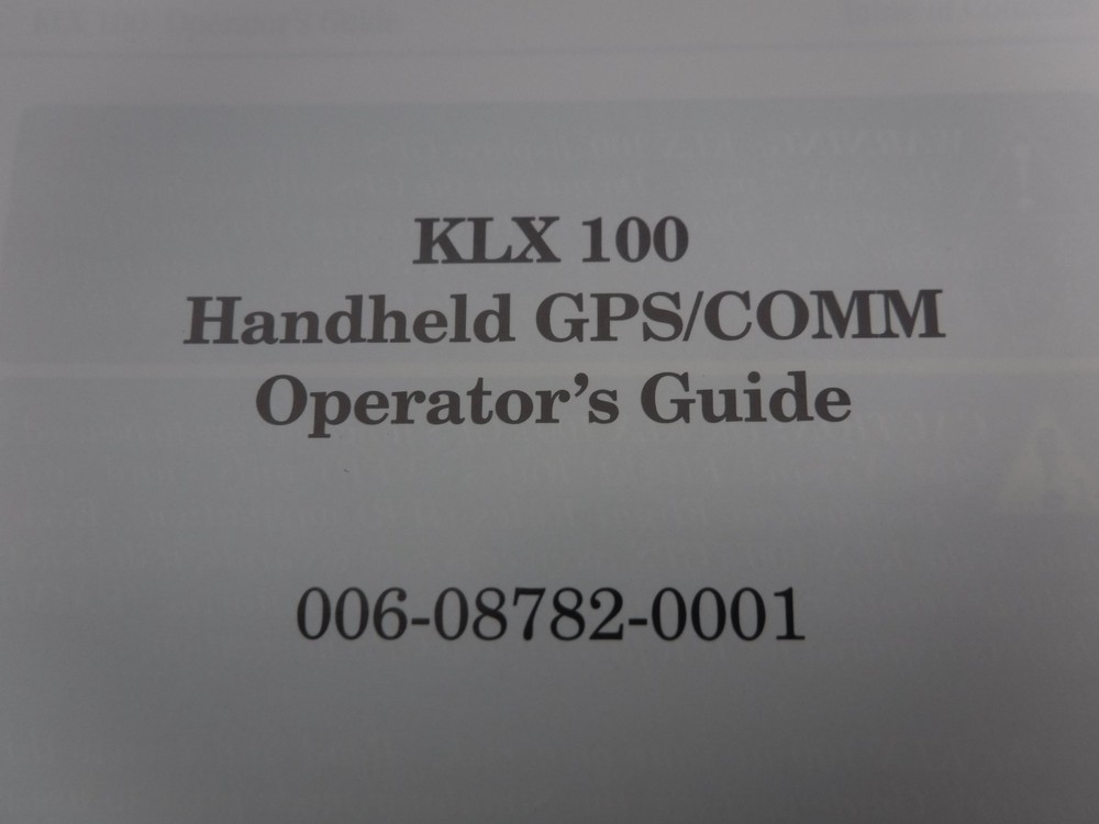 Allied Signal KLX 100 Operator's Guide Software Version 2
