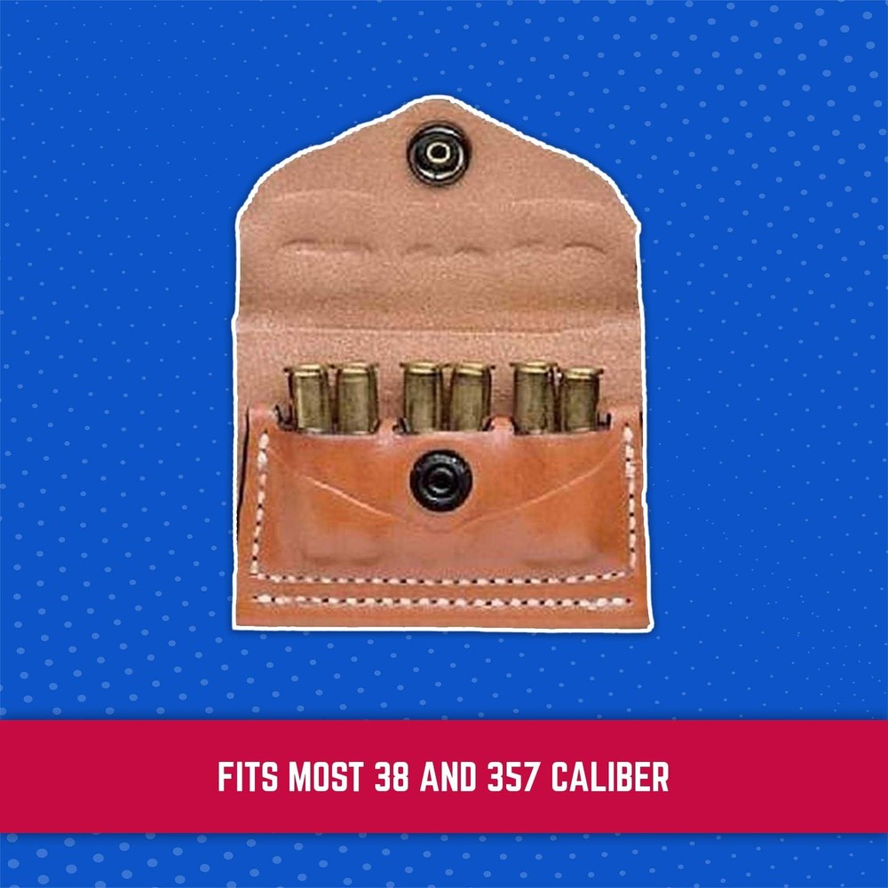 DeSantis 2x2x2 Cartridge Pouch, 38/357 Caliber, Tan, Durable Nylon