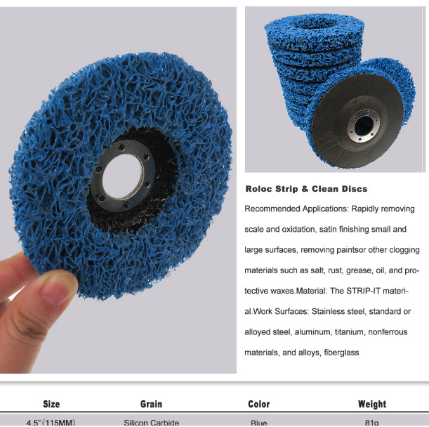 4.5"x7/8 BLUE Paint Rust Easy Strip Clean Grinding Discs