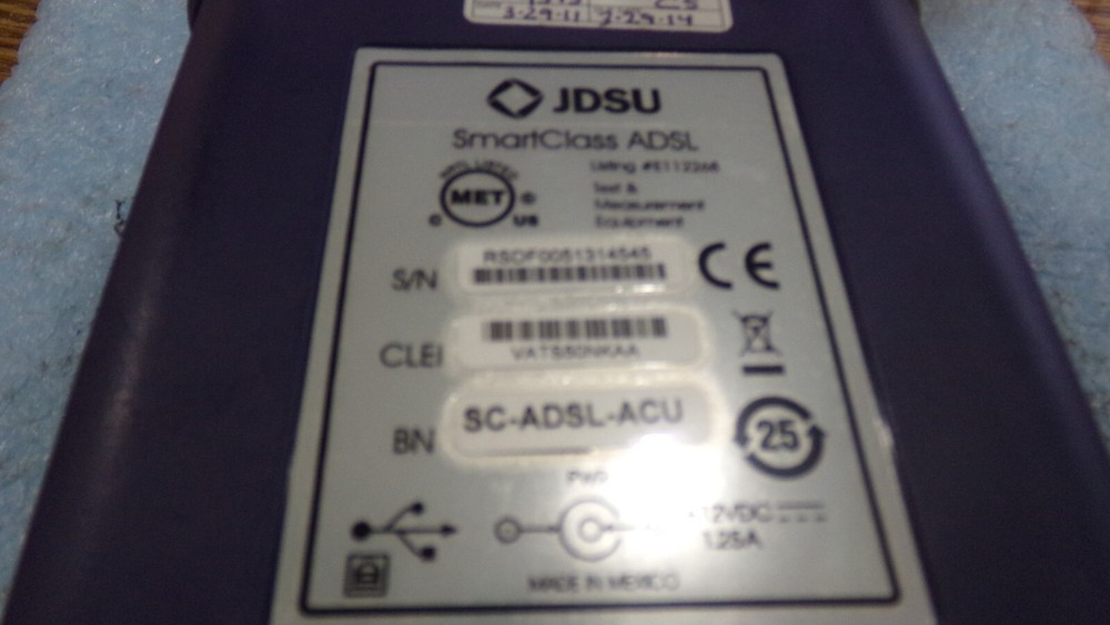 JDSU SmartClass ADSL Cable Tester. PN: SC-ADSL-ACU. Includes Man. & Software