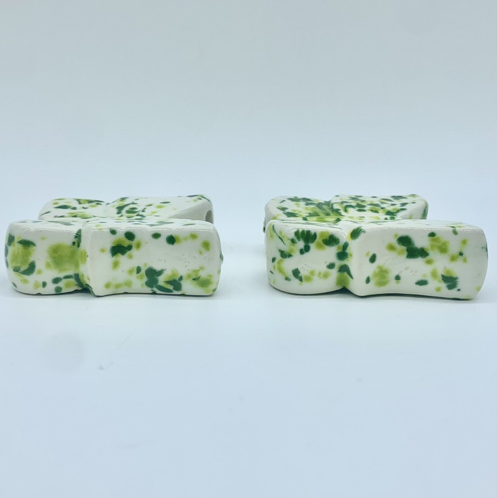 Vintage Ceramic Macrame Beads Butterfly