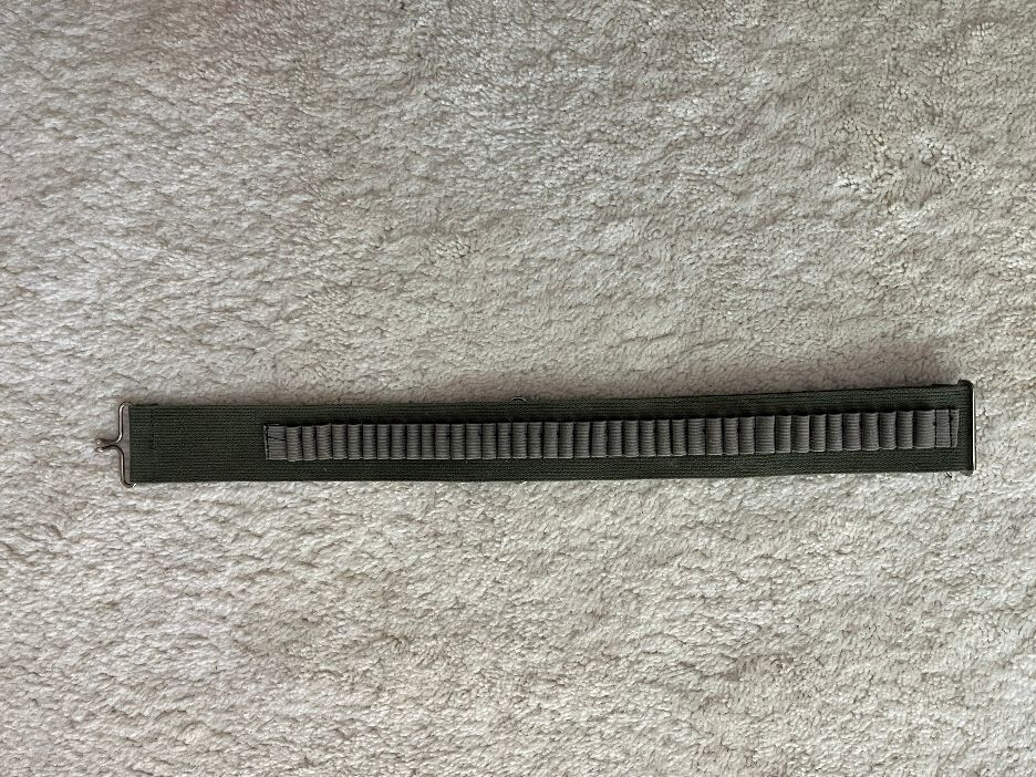 22 Caliber Ammunition Belt 40 Rounds Adjustable Olive Green