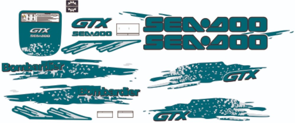 SEADOO GTX 1996 Graphics / Decal / Sticker Kit CUSTOM GREEN