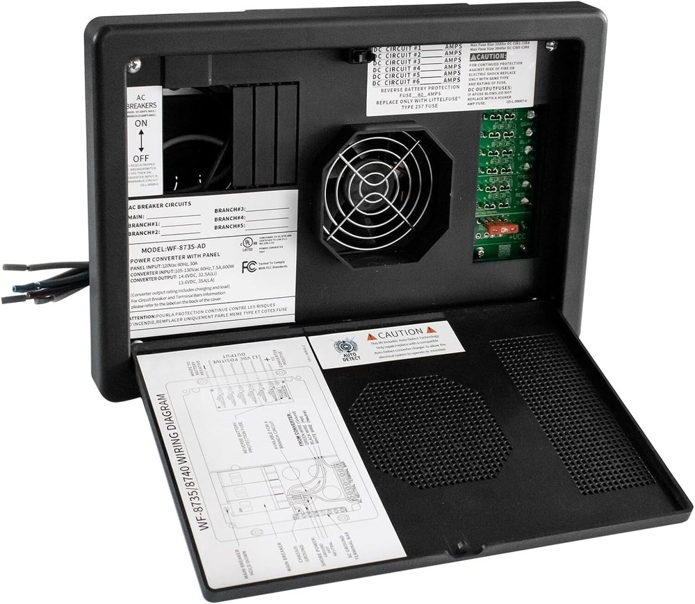 WF-8735-AD 8700-AD Auto-Detect Series Converter/Charger - wf8735-P Black 30 Amp