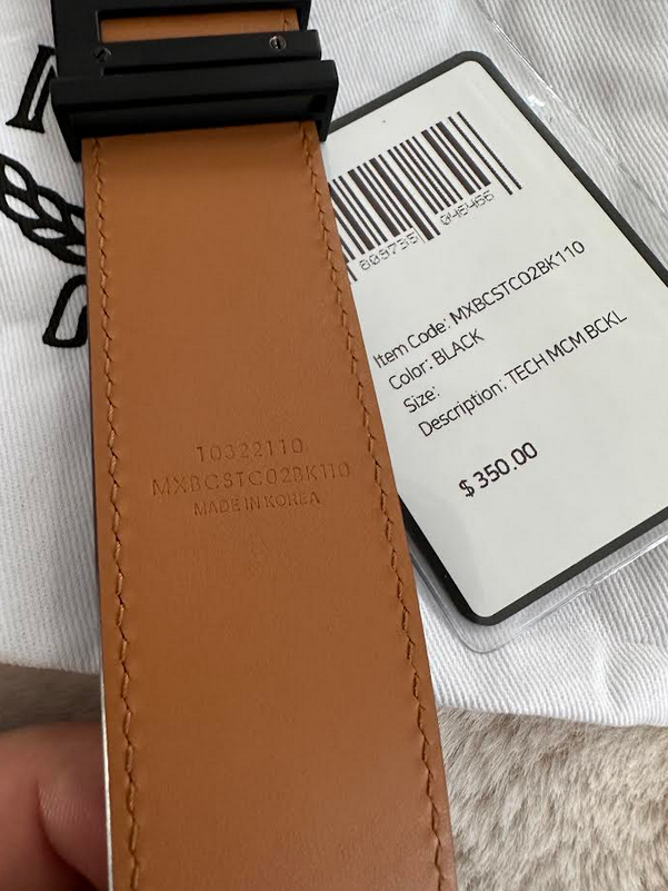 Black MCM Tech Belt Unisex