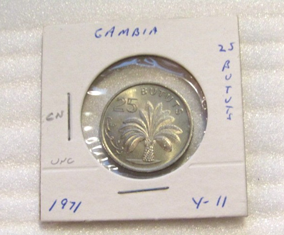 1971 Gambia 25 Bututs unc Coin