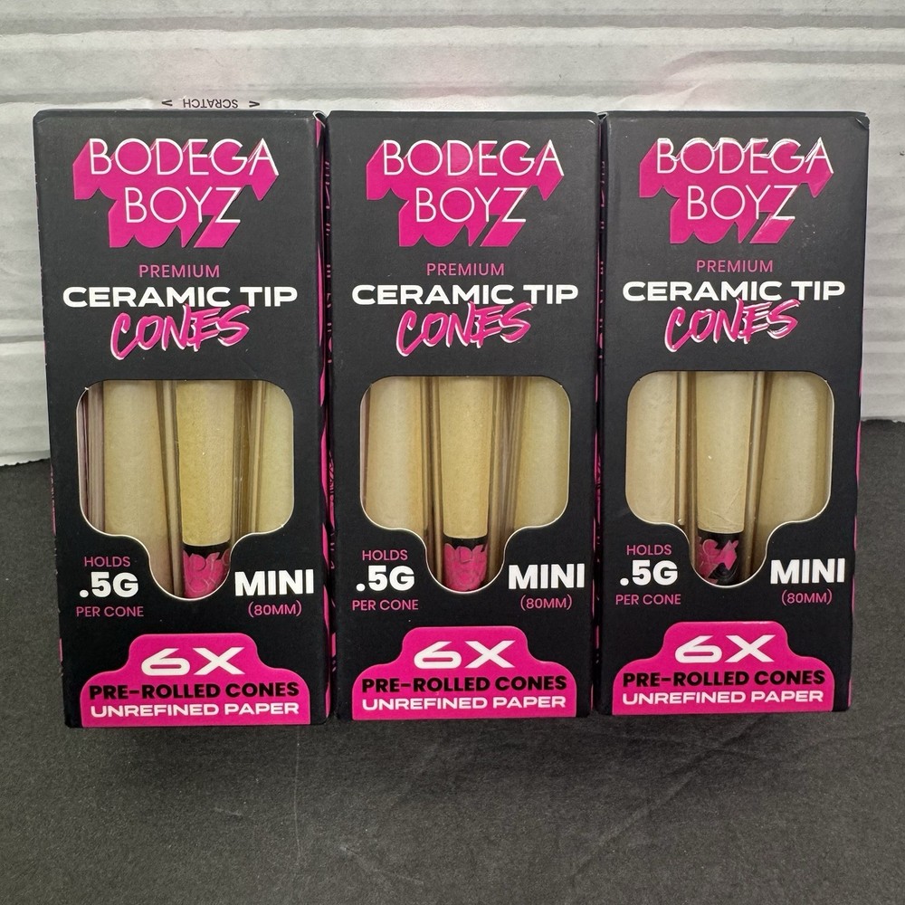 BODEGA BOYZ PREMIUM MINI REUSABLE PRE-ROLLED CERAMIC TIP CONES 18 COUNT