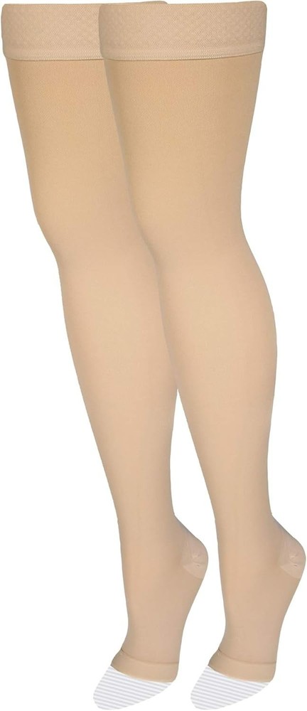 Amazon Basic Care Medical Compression Stockings LARGE 20-30 mmHg Support Beige