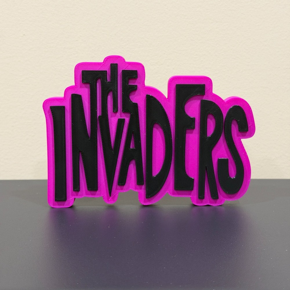 The Invaders decor sign 3D printed display