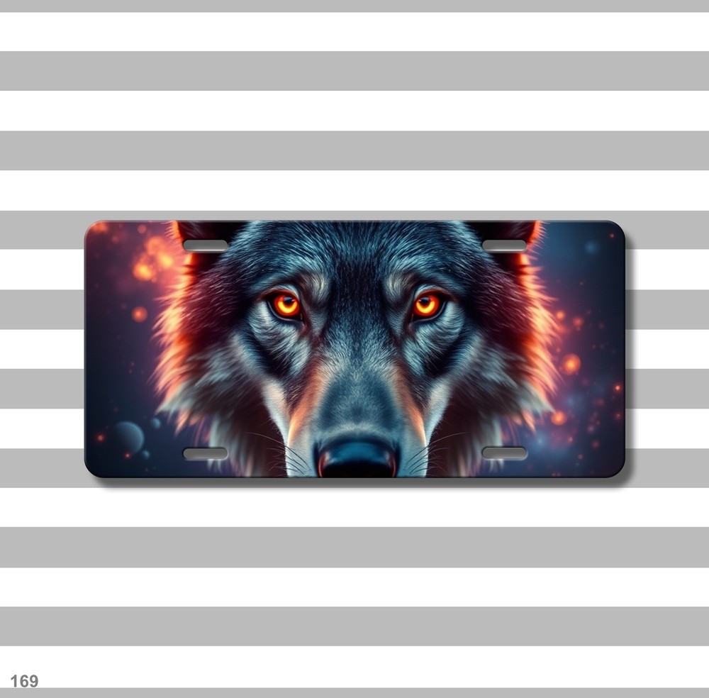 Powerful Wolf License Plate Add Text Auto Tag Gift Idea