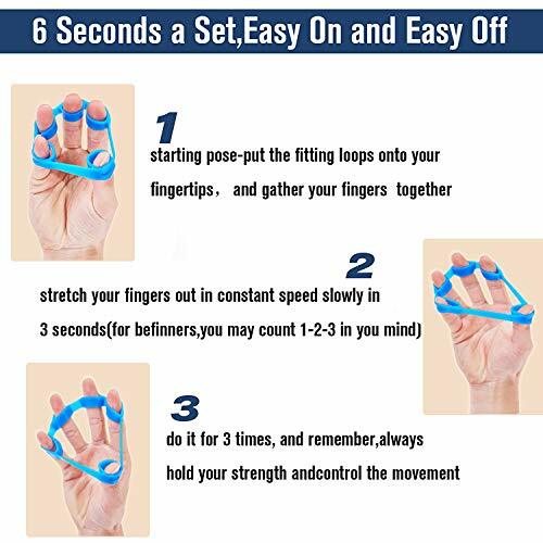 Finger Exerciser, Grip Strength Trainer Relieve Pain, 6-Pack