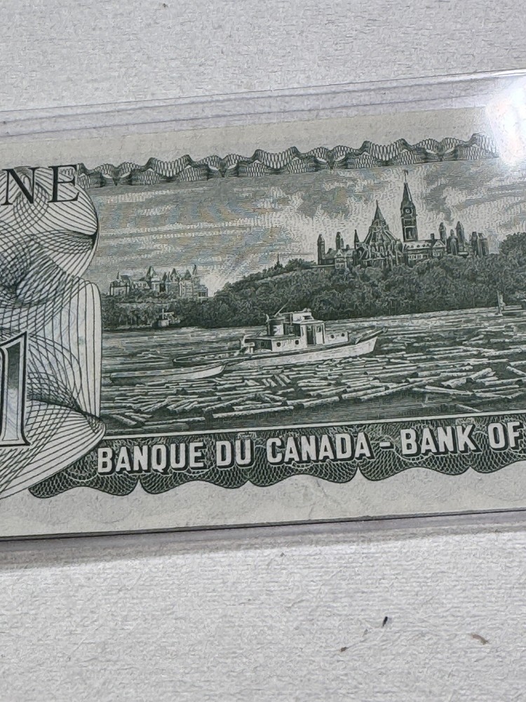 1973 Canada 1 Dollar Banknote Crow Bouey P# 85b