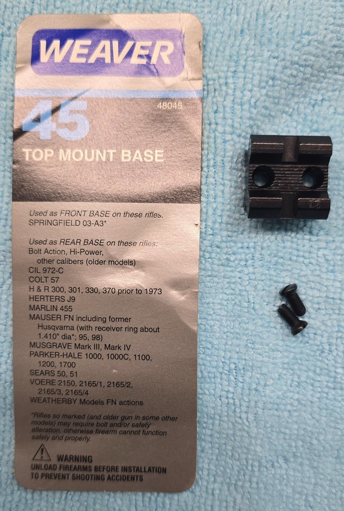 Weaver #45 Top Mount Base, Front  Springfield 1903-A3