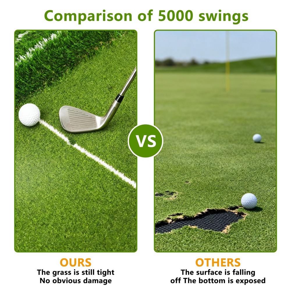 5x4ft Golf Mat -Dual-Turf Golf Hitting Mat with Alignment Lines