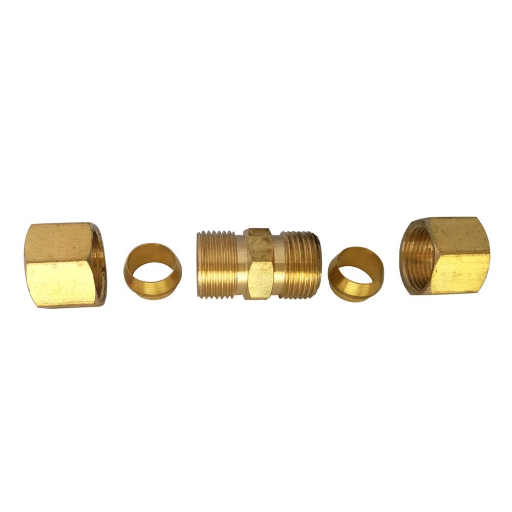 1/8" Compression Union Brass Tube Fitting, x OD, Copper