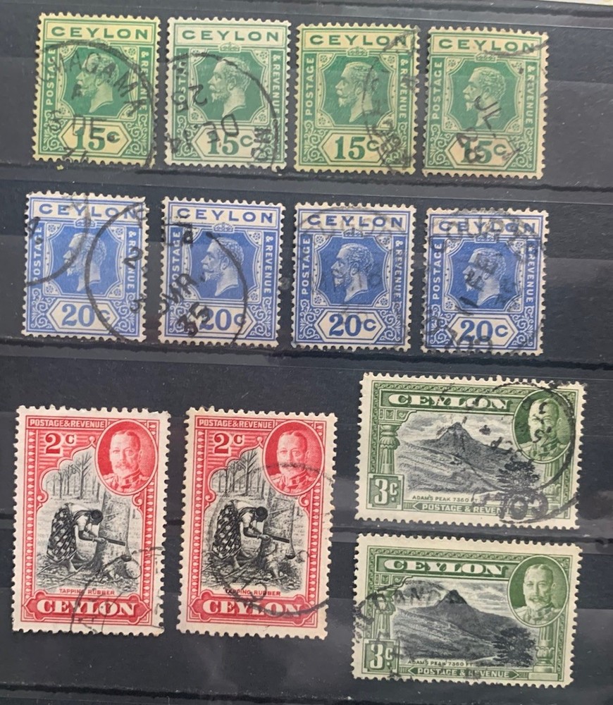 Ceylon 1935 KGV Various Issue Used  MRN21
