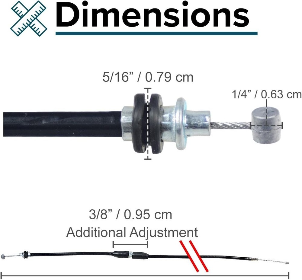 AlveyTech 34" Walker Brake Cable Replacement - for Most Mobility Rollators,...