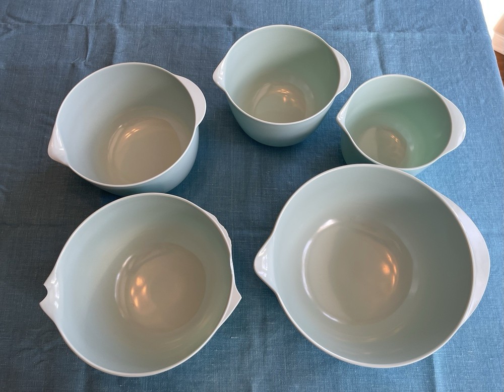 5 Sizes Melamine Pour Spout Nesting Mixing Bowls Robin Egg Blue
