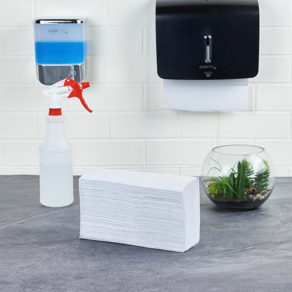 250 Count Disposable Multifold Paper Towels - Efficient, White & Biodegradable