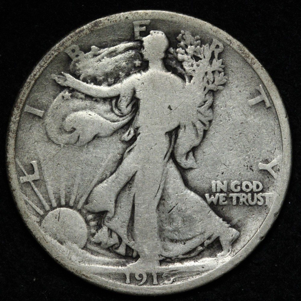 1916 Walking Liberty Silver Half Dollar VG E346 UZEX
