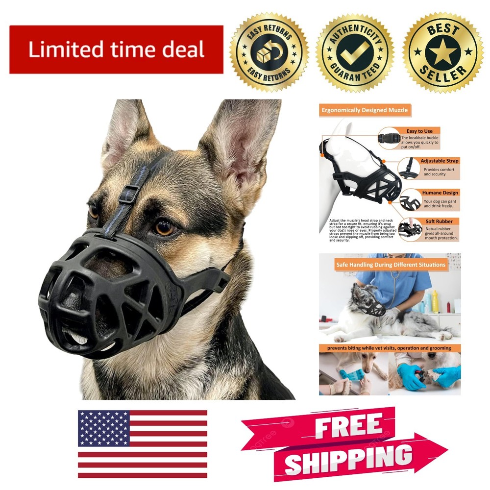 Secure Fit Dog Muzzle for Medium Aggressive Breeds - Reliable and Easy to Use