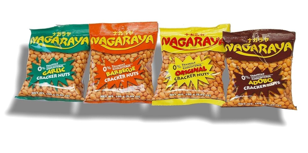 Nagaraya Cracker Nuts ( 4 Pack) Original , Garlic , Adobo , Barbecue