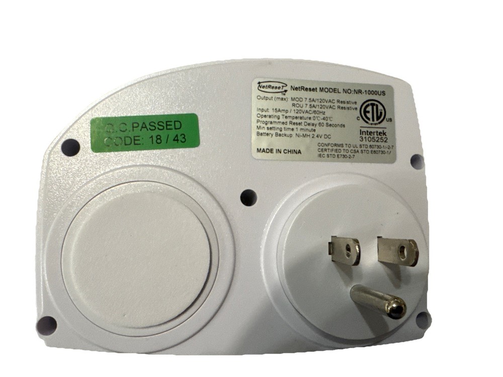 NetReset Digital Automatic Timer Outlet Router & Modem Faster Internet